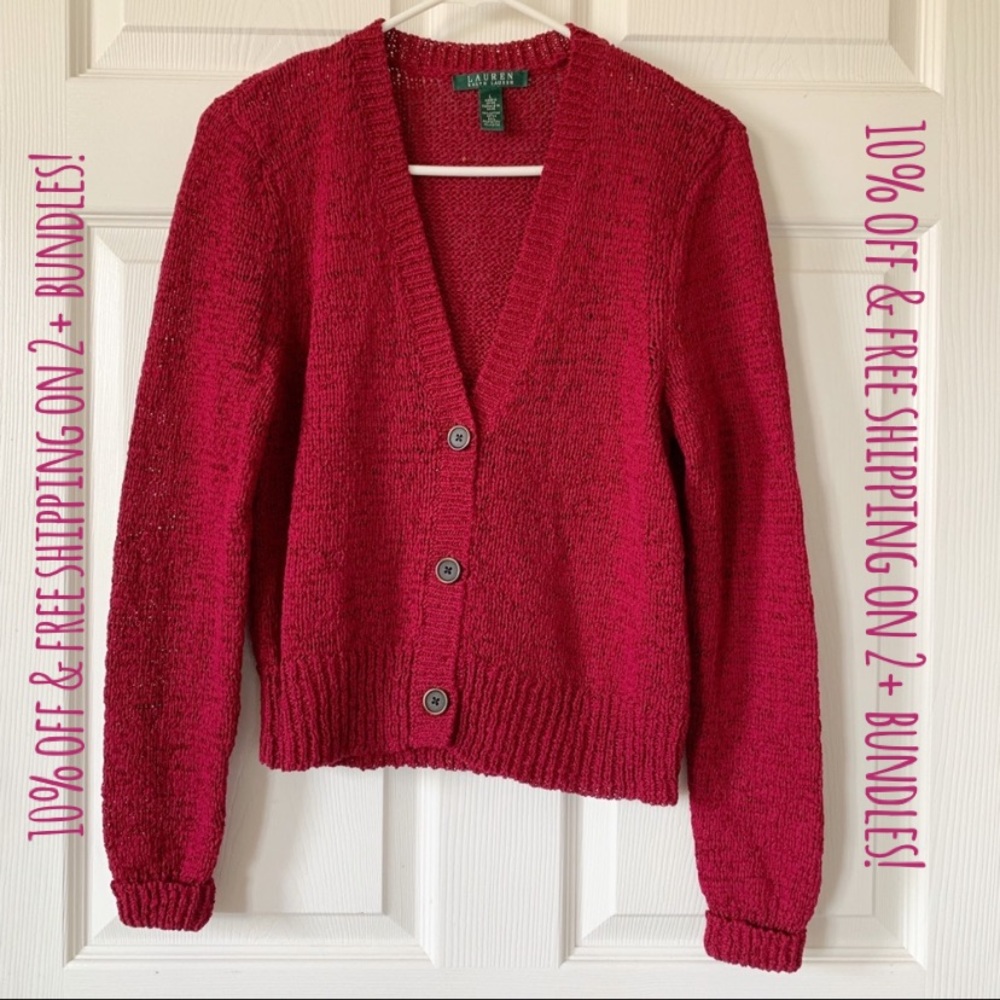 Ralph Lauren Red Knit Cardigan